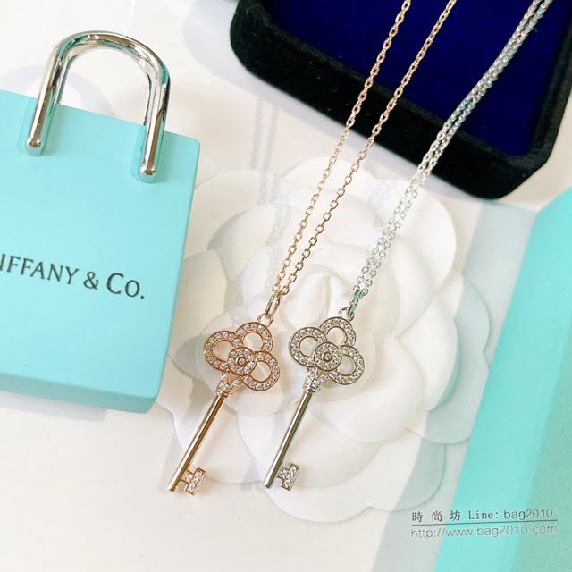 Tiffany純銀飾品 蒂芙尼女士專櫃爆款心冠鑰匙原版項鏈 Tiffany純銀鎖骨鏈  zgt1760